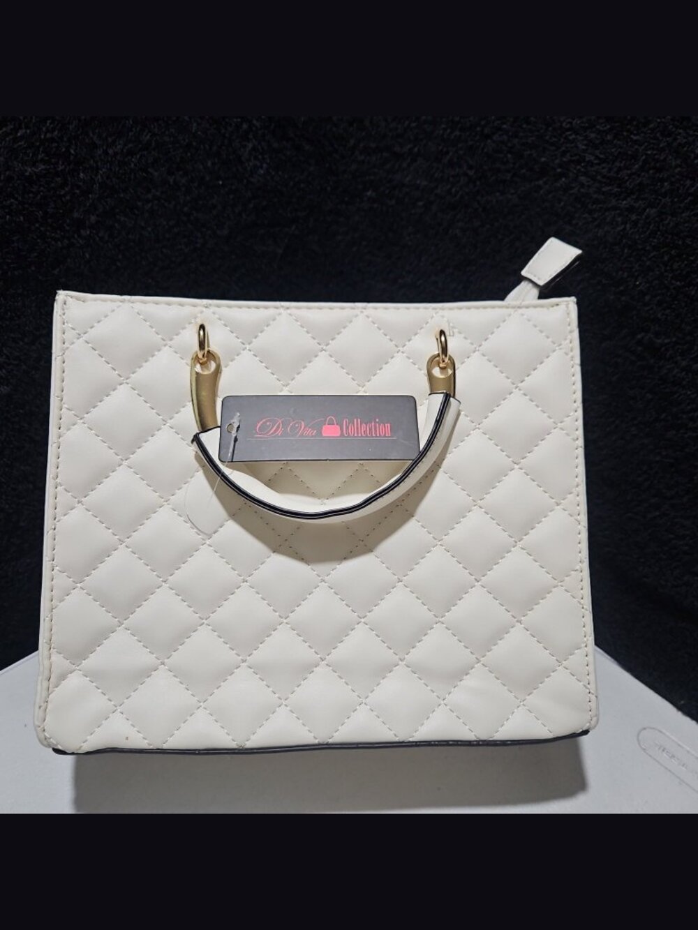 Di Vita Collection White Quilted Tote NWT